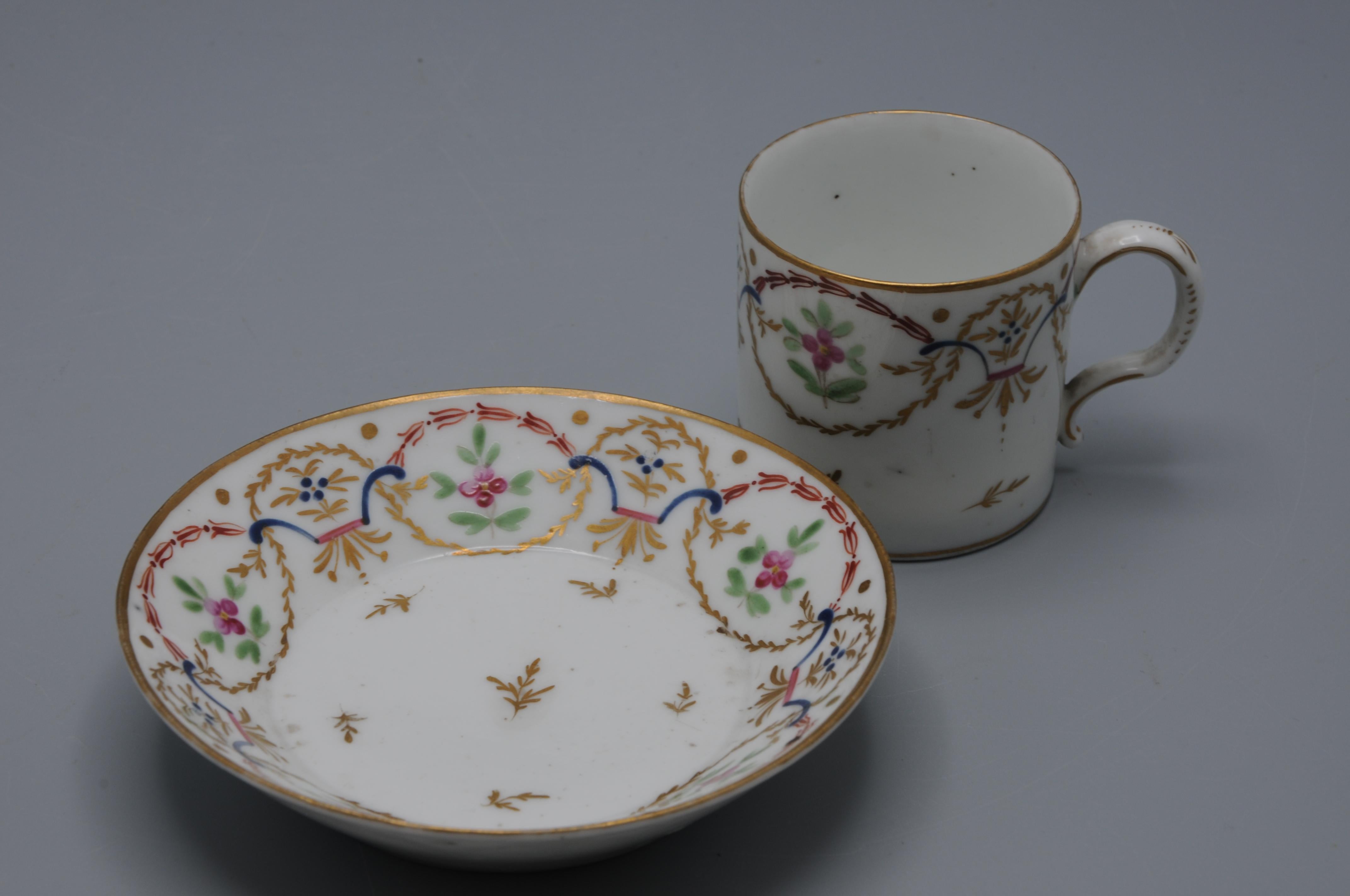 Gilt Niderviller - Porcelain Cup and Saucer - early 19th century, France For Sale