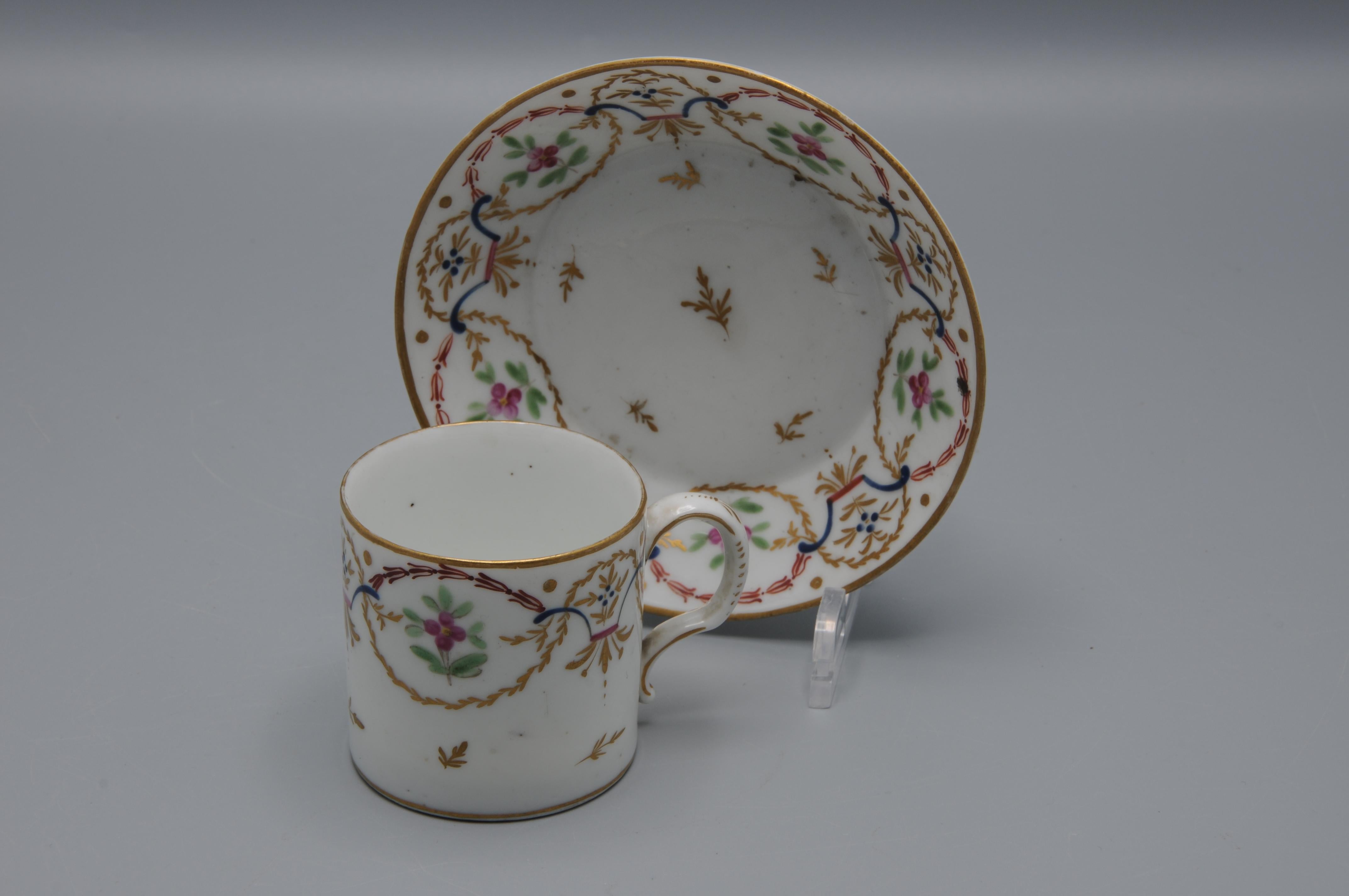 19th Century Niderviller - Porcelain Cup and Saucer - early 19th century, France For Sale