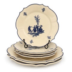 Niderviller Porcelain Tableware Set, Blue Délices, 1970s