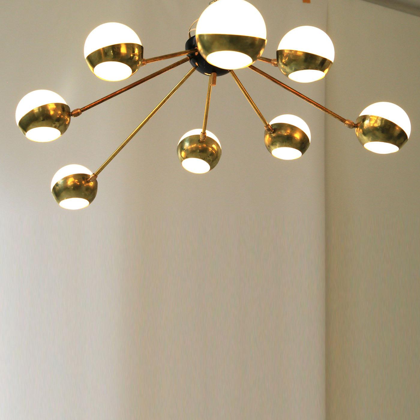 Italian Nido 8-Light Ceiling Lamp For Sale