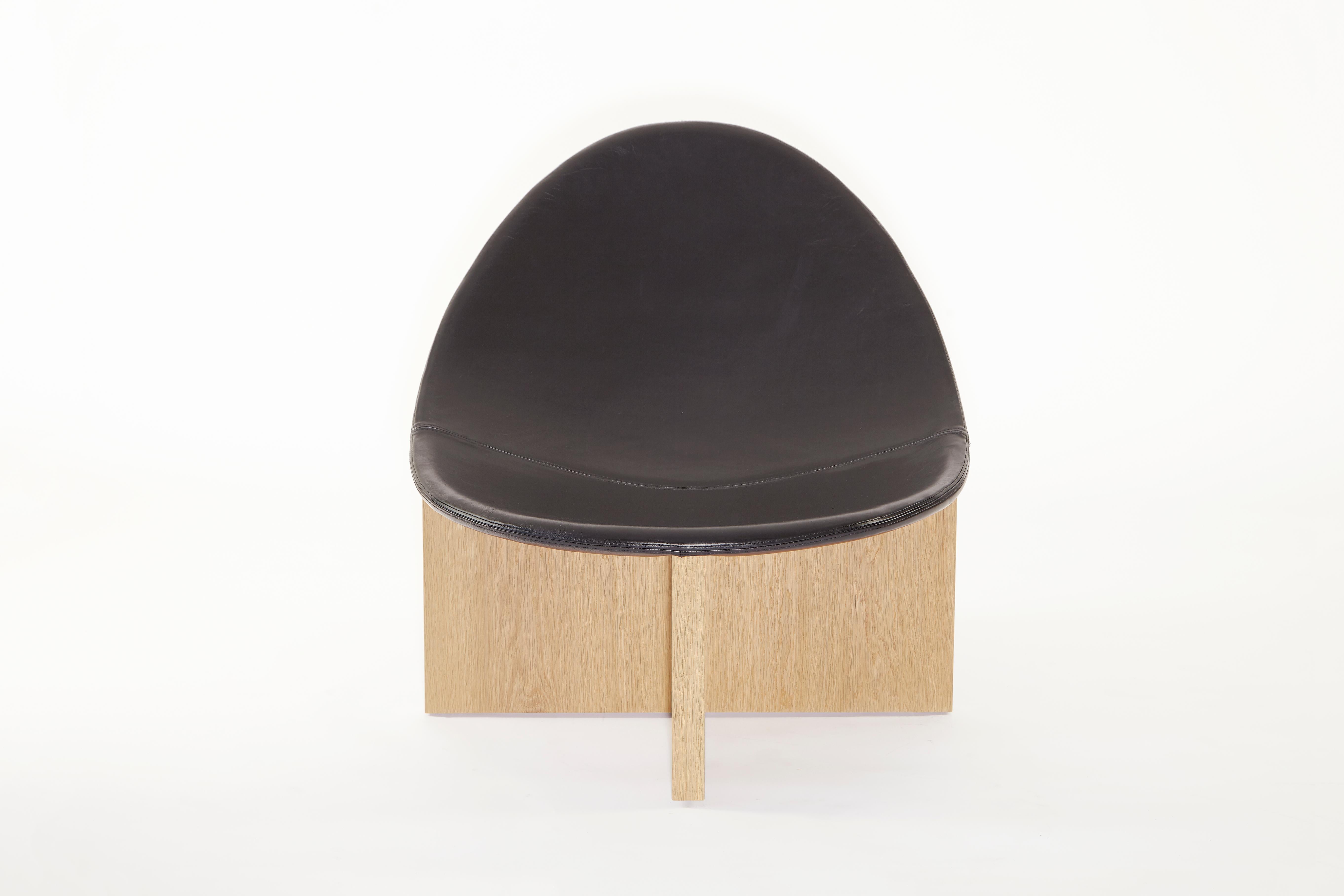 American Nido Black in Black Oak Lounge Chair by Estudio Persona For Sale