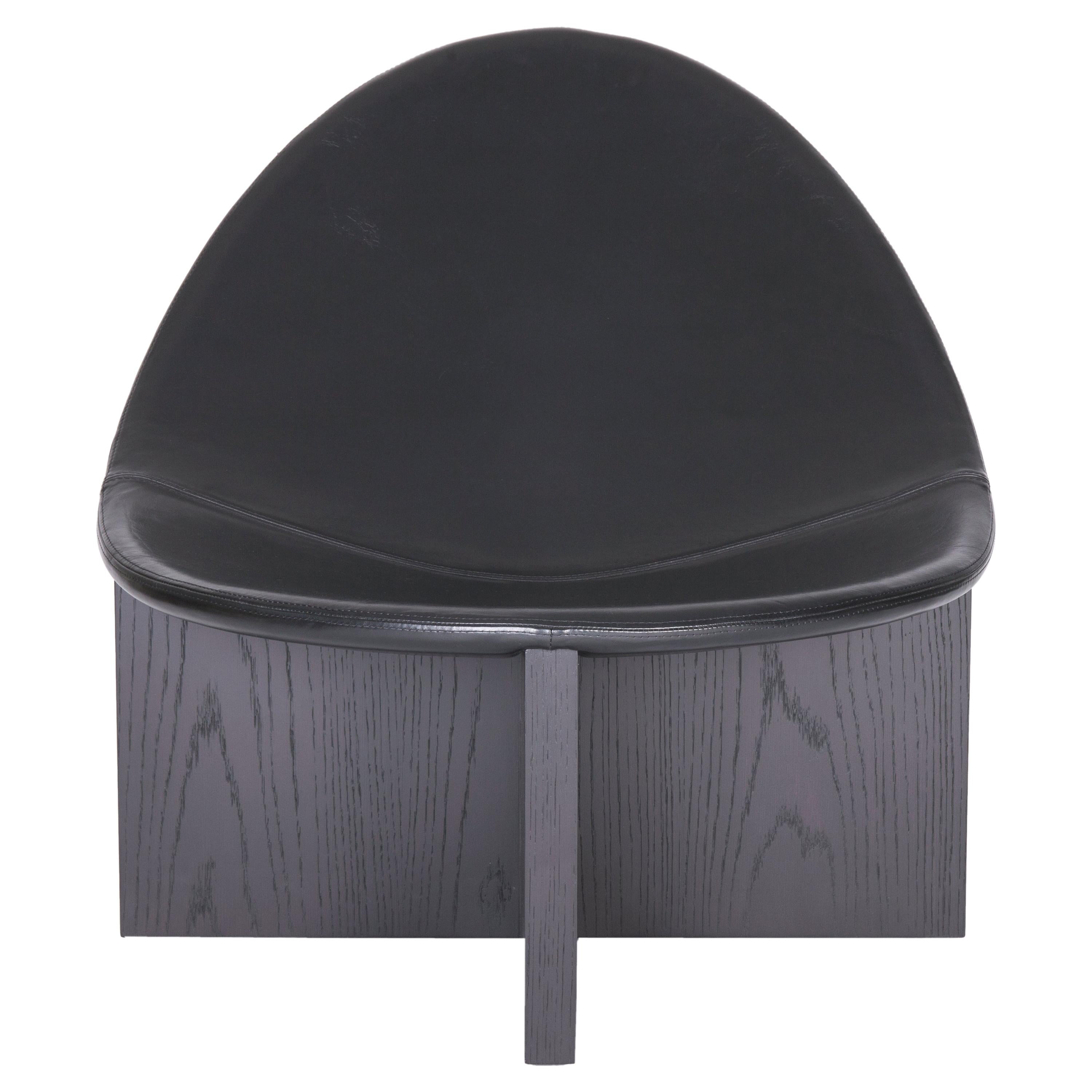 Nido Black in Black Oak Lounge Chair by Estudio Persona For Sale