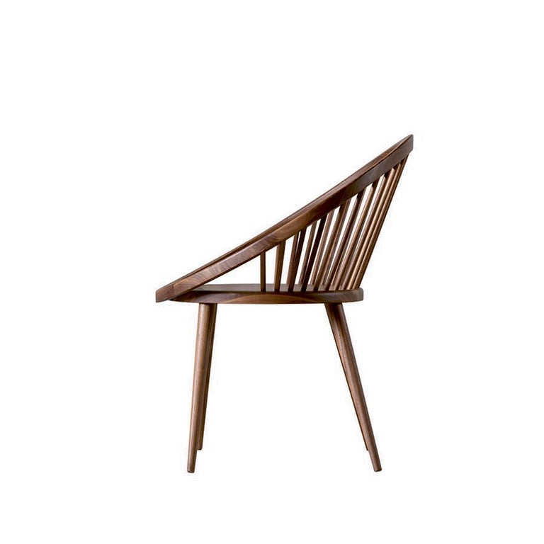 Modern Nido Solid Wood Chair, Walnut in Hand-Made Natural Finish, Contemporary For Sale