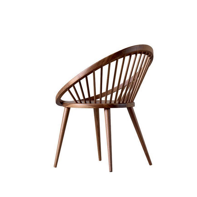 Italian Nido Solid Wood Chair, Walnut in Hand-Made Natural Finish, Contemporary For Sale