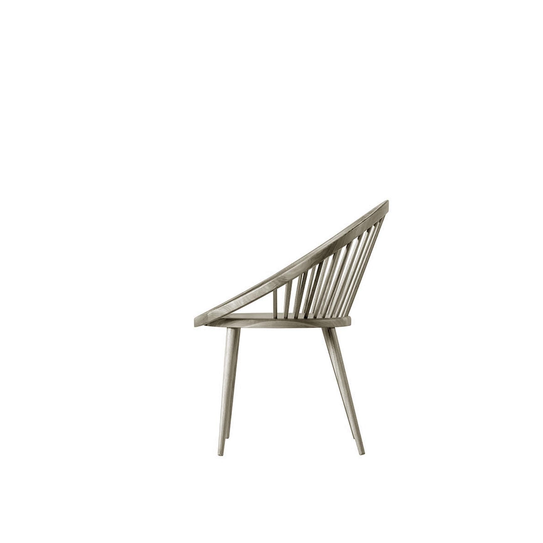 Modern Nido Solid Wood Chair, Walnut in Hand-Made Natural Grey Finish, Contemporary For Sale