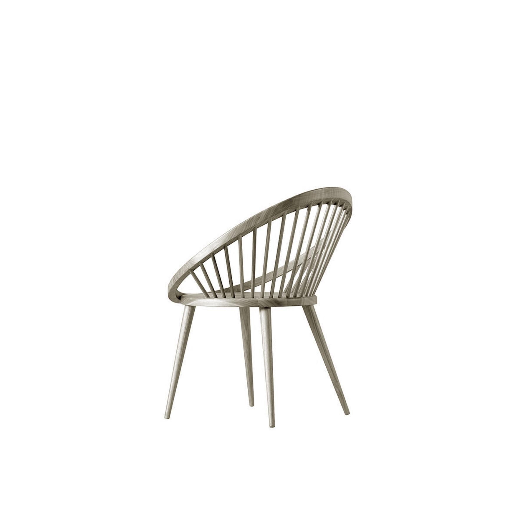 Italian Nido Solid Wood Chair, Walnut in Hand-Made Natural Grey Finish, Contemporary For Sale