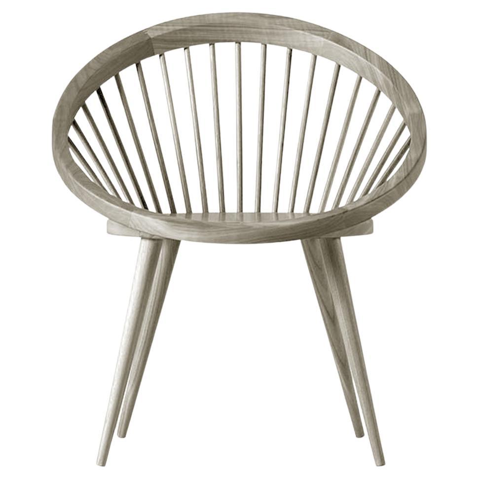 Nido Solid Wood Chair, Walnut in Hand-Made Natural Grey Finish, Contemporary