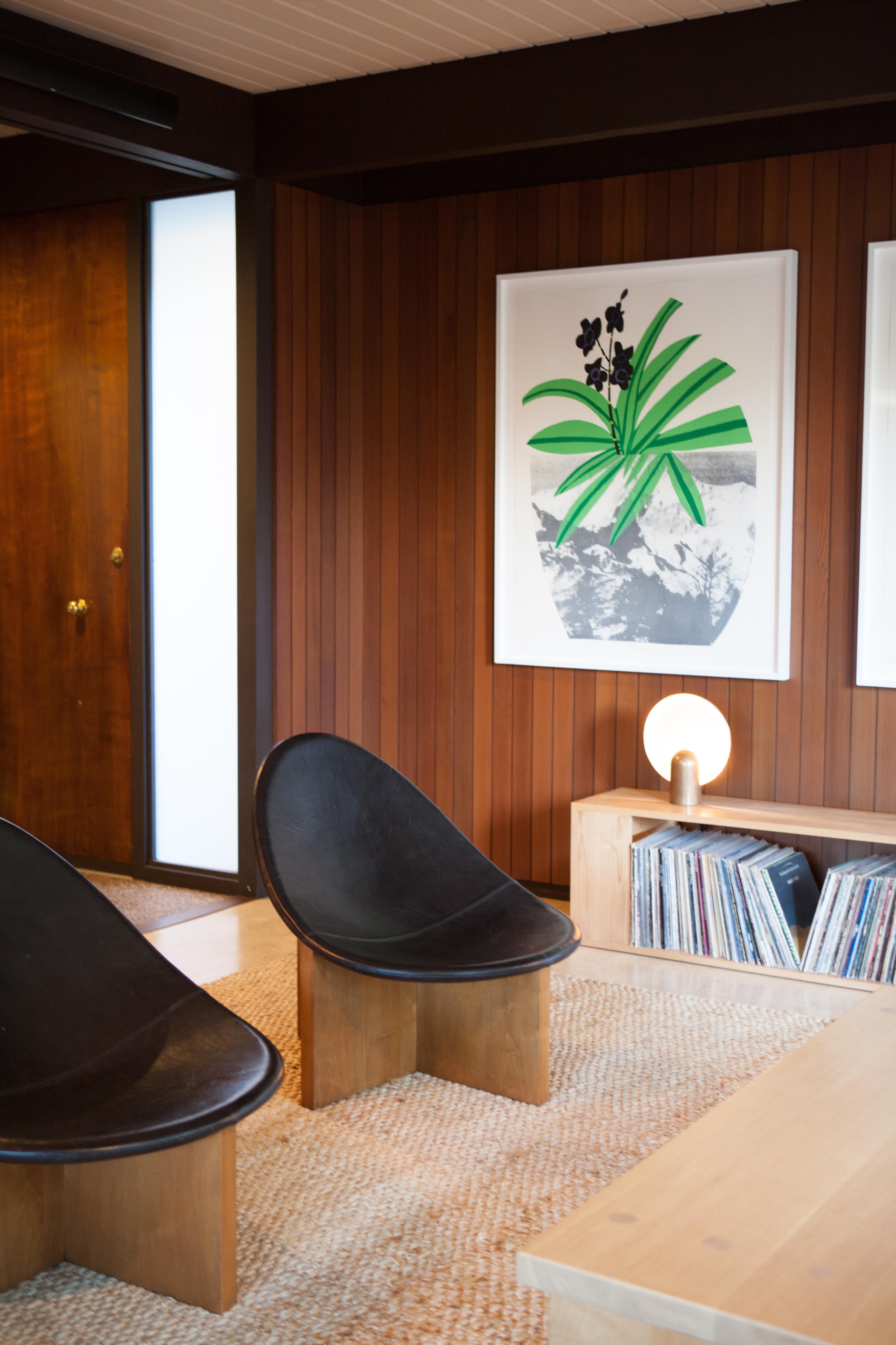NIDO Modern Lounge Chair in Solid White Oak & Cognac Leather by Estudio Persona In New Condition For Sale In Los Angeles, CA