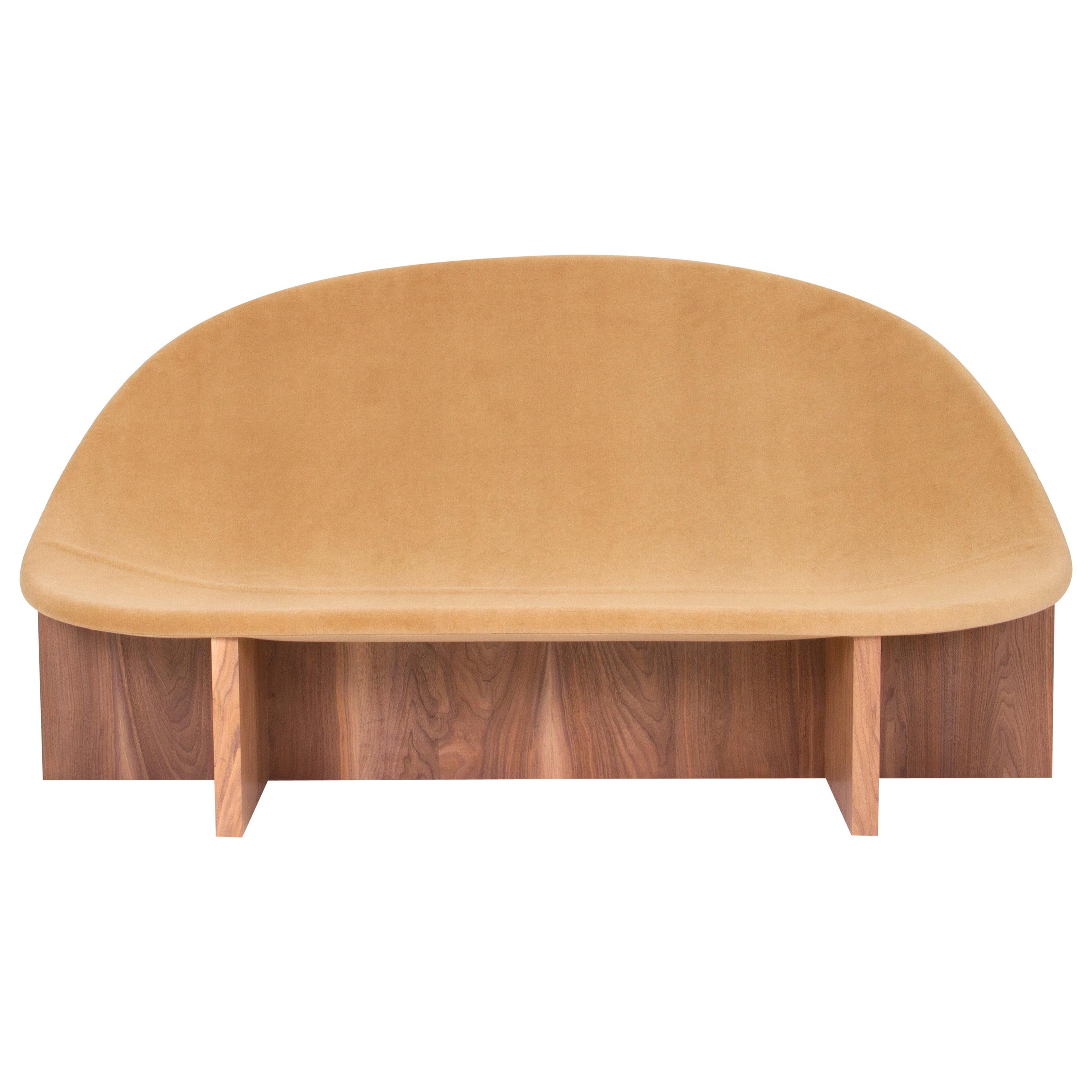 NIDO Sofa in Solid Walnut and Maharam Wool Velvet Upholstery