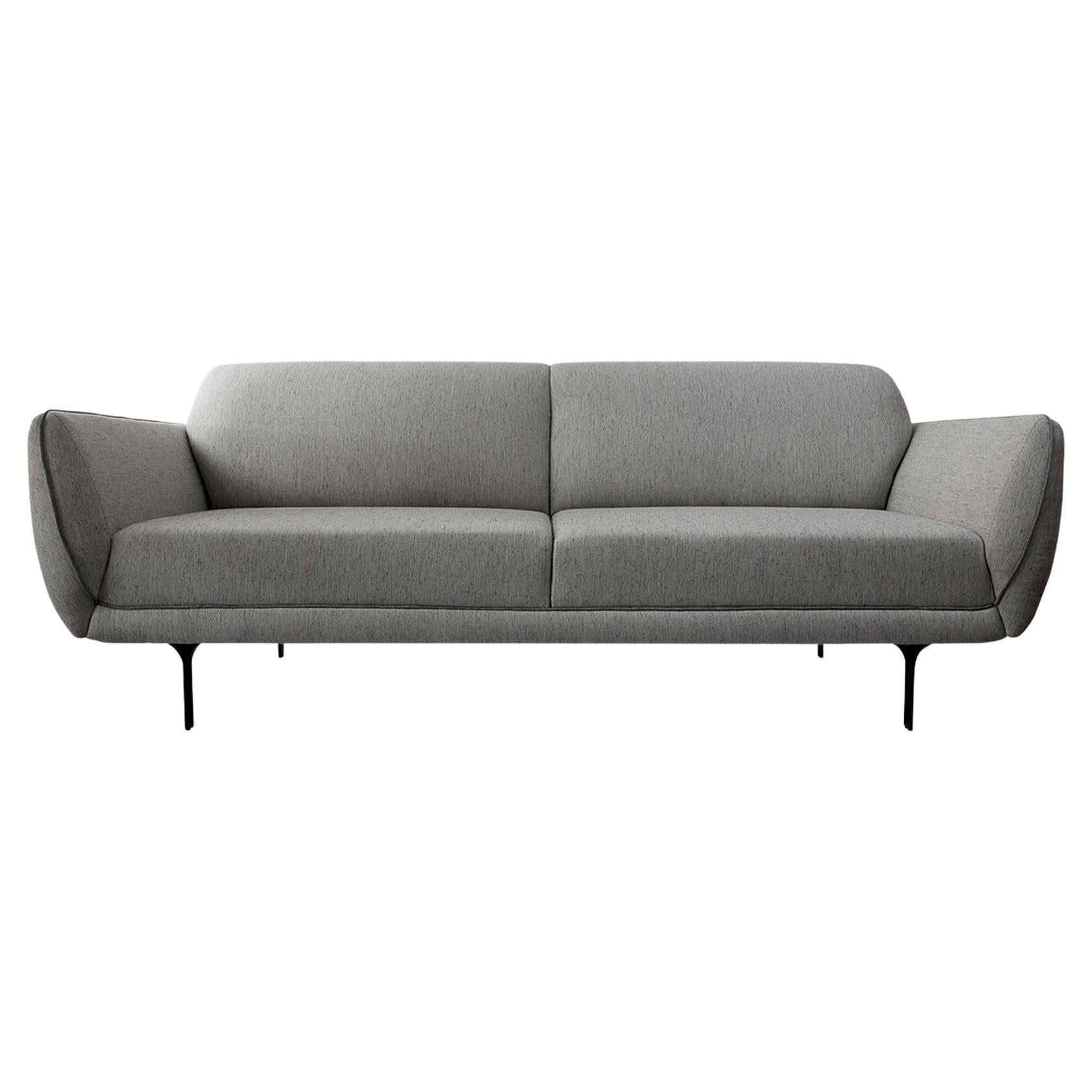 "Nie" Sofa Minimalist Style in Gray Fabric
