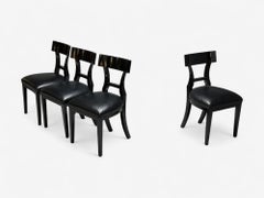 Niedermaier, Ebonized Wood, Leather, Klismos Dining Chairs, USA, 21st C.