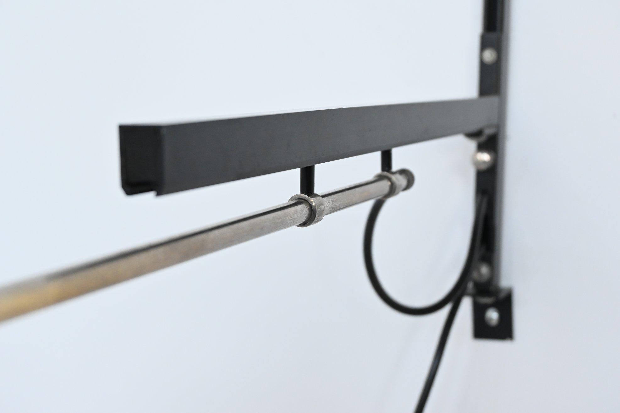 Lacquered Niek Hiemstra Telescope Wall Lamp Hiemstra Evolux, the Netherlands, 1960