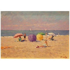 Vintage Impressionistic Beach scene