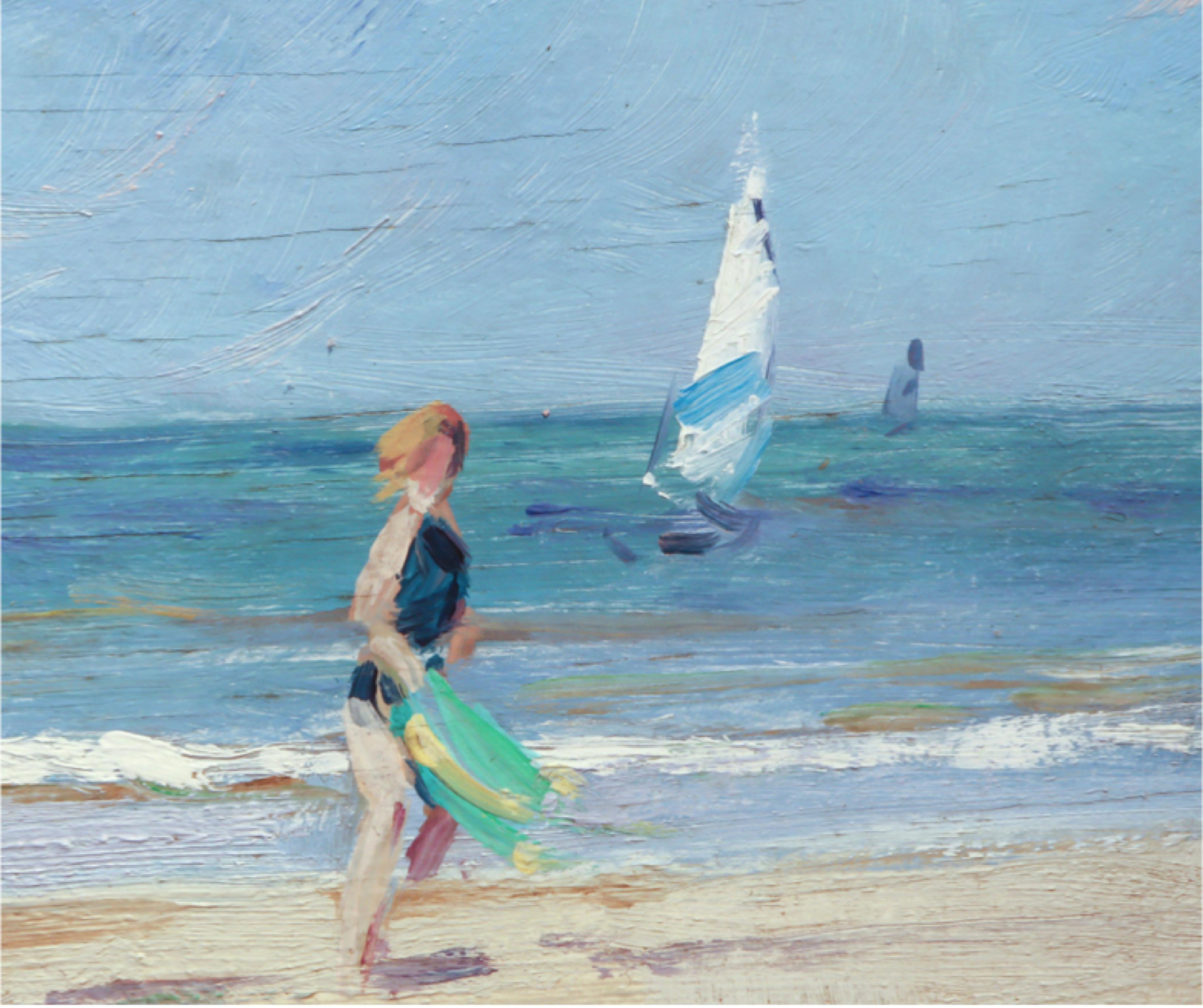 Canvas Niek van der Plas, Beach Scene For Sale