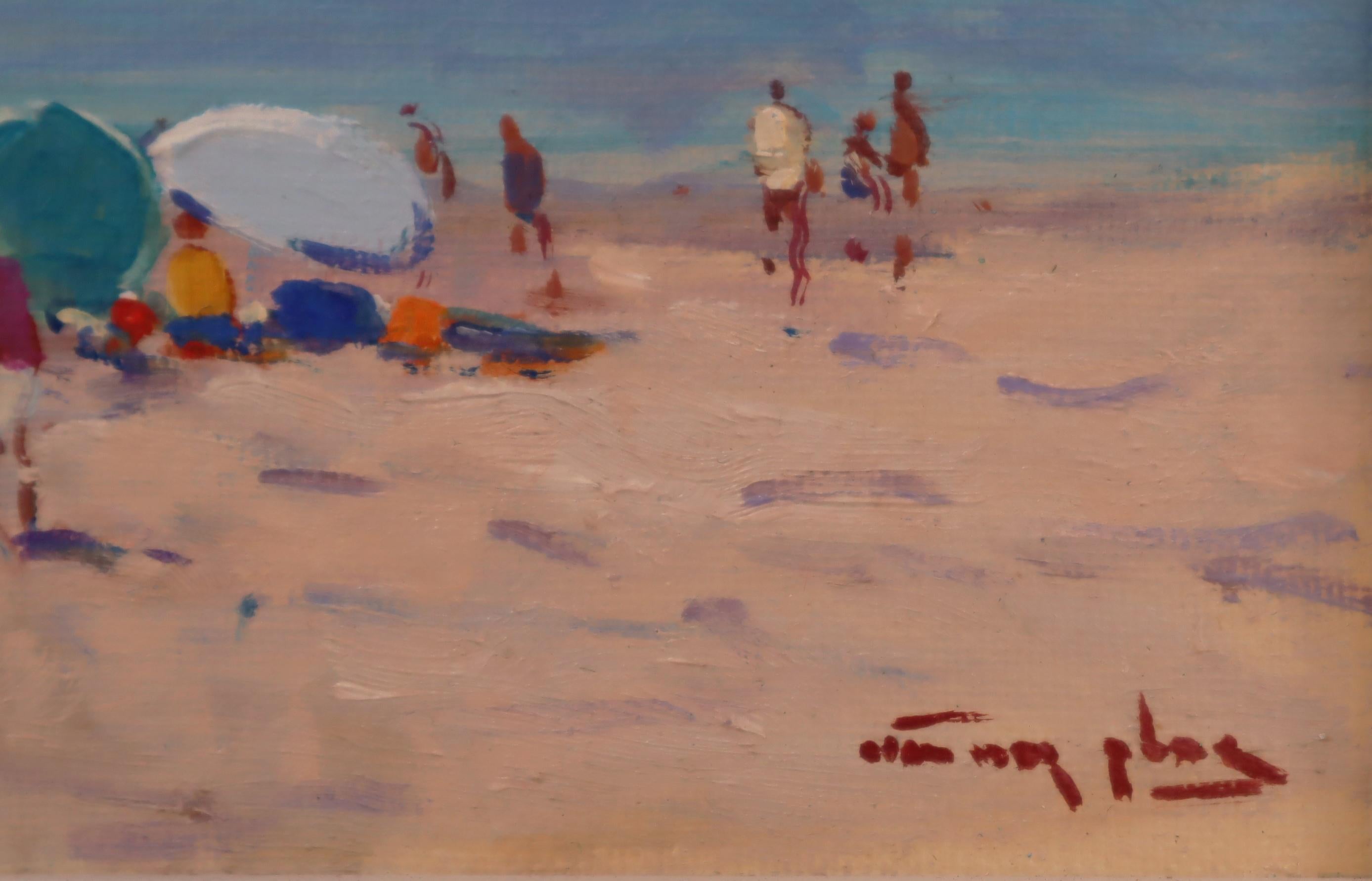 Dutch Niek Van Der Plas, Oil on Canvas, Summer Beach