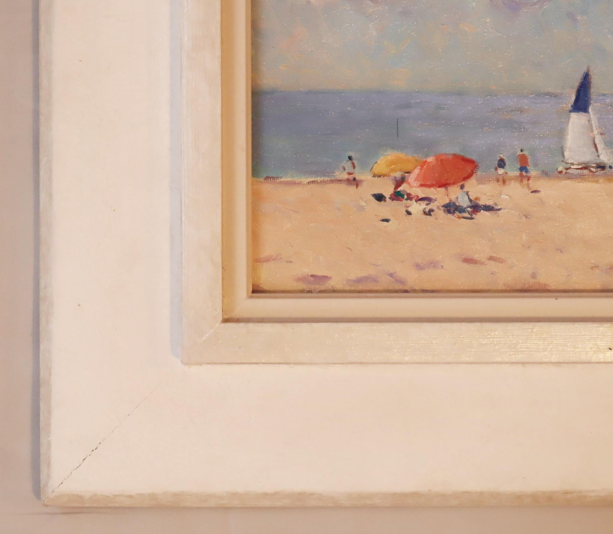 Oiled Niek Van Der Plas, Oil on Canvas, Summer Beach