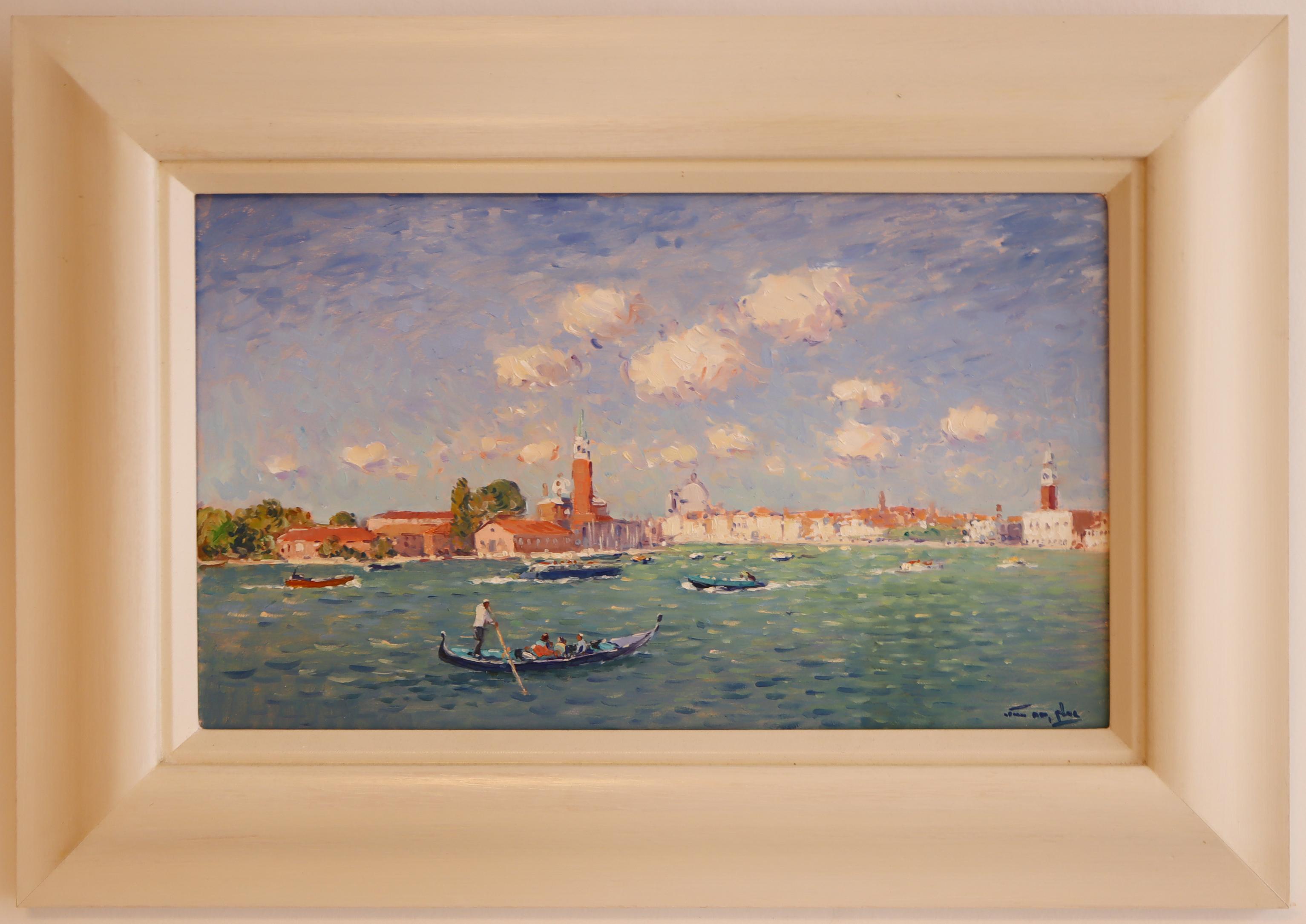 Oiled Niek van der Plas, Venise, Oil on Canvas For Sale