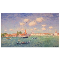 Vintage Niek van der Plas, Venise, Oil on Canvas