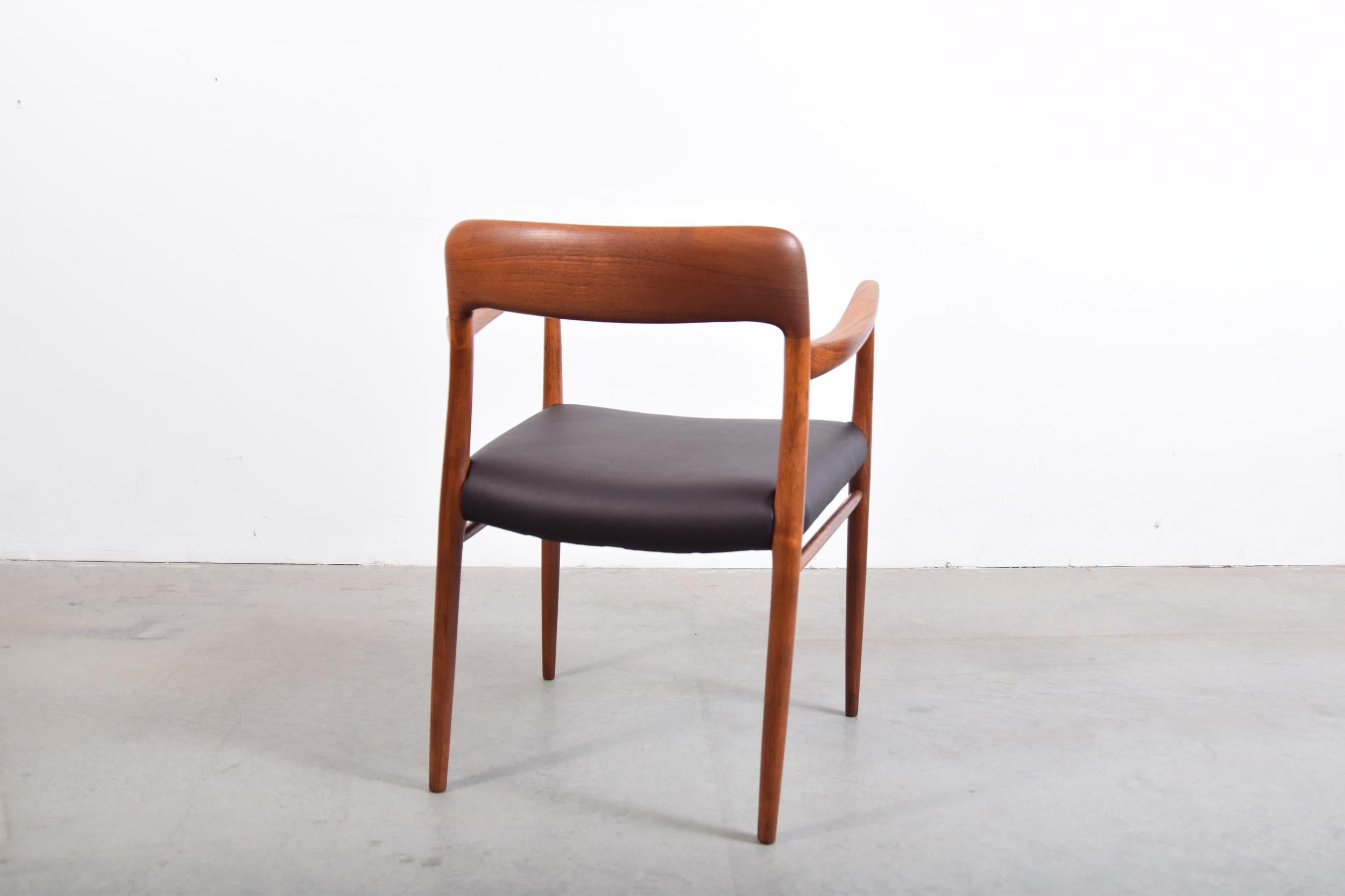 Niel Moller Model 56 Armchair in Edelman Leather In Good Condition In Providence, RI
