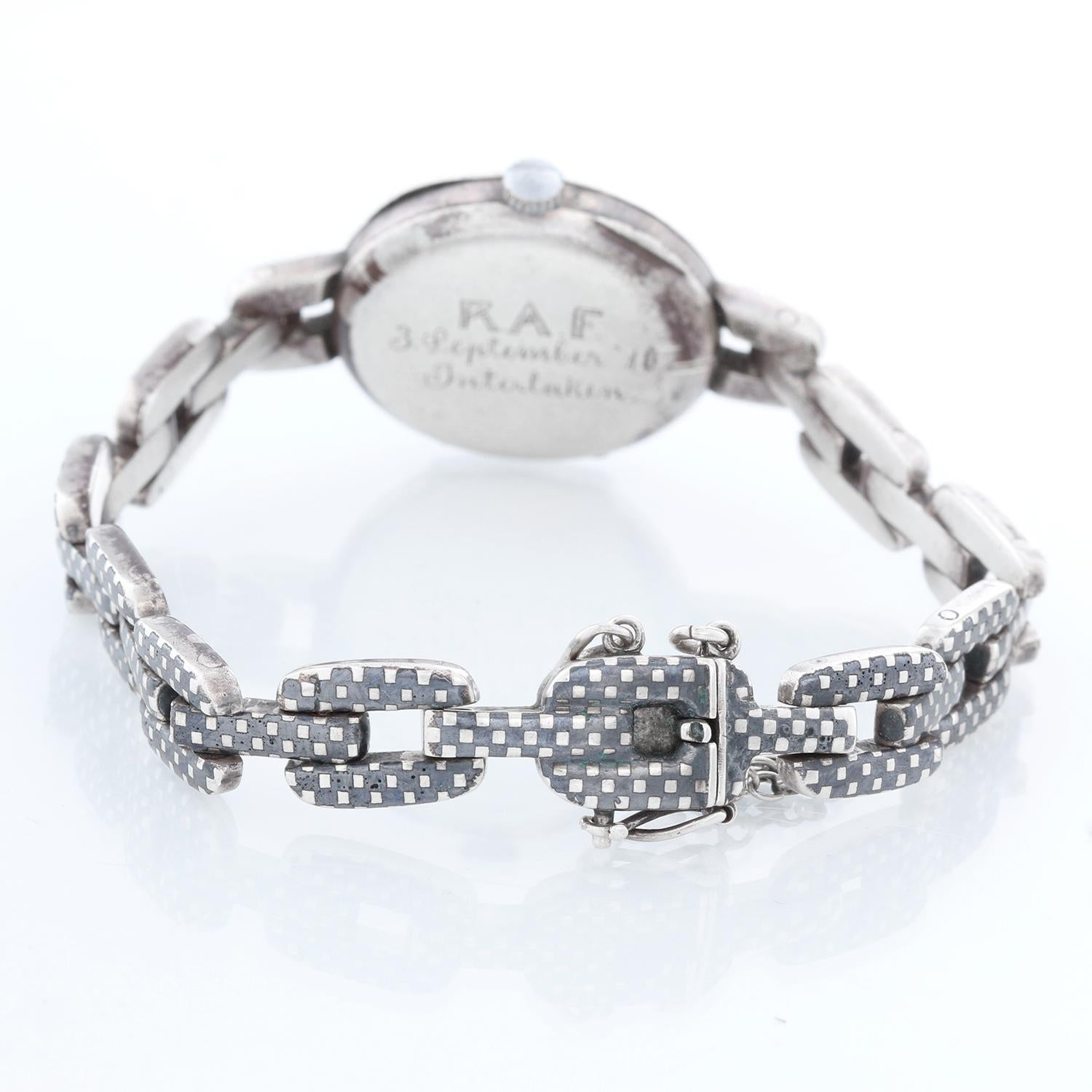 A. Silver Niello Orologio da polso da donna a carica manuale In condizioni ottime in vendita a Dallas, TX