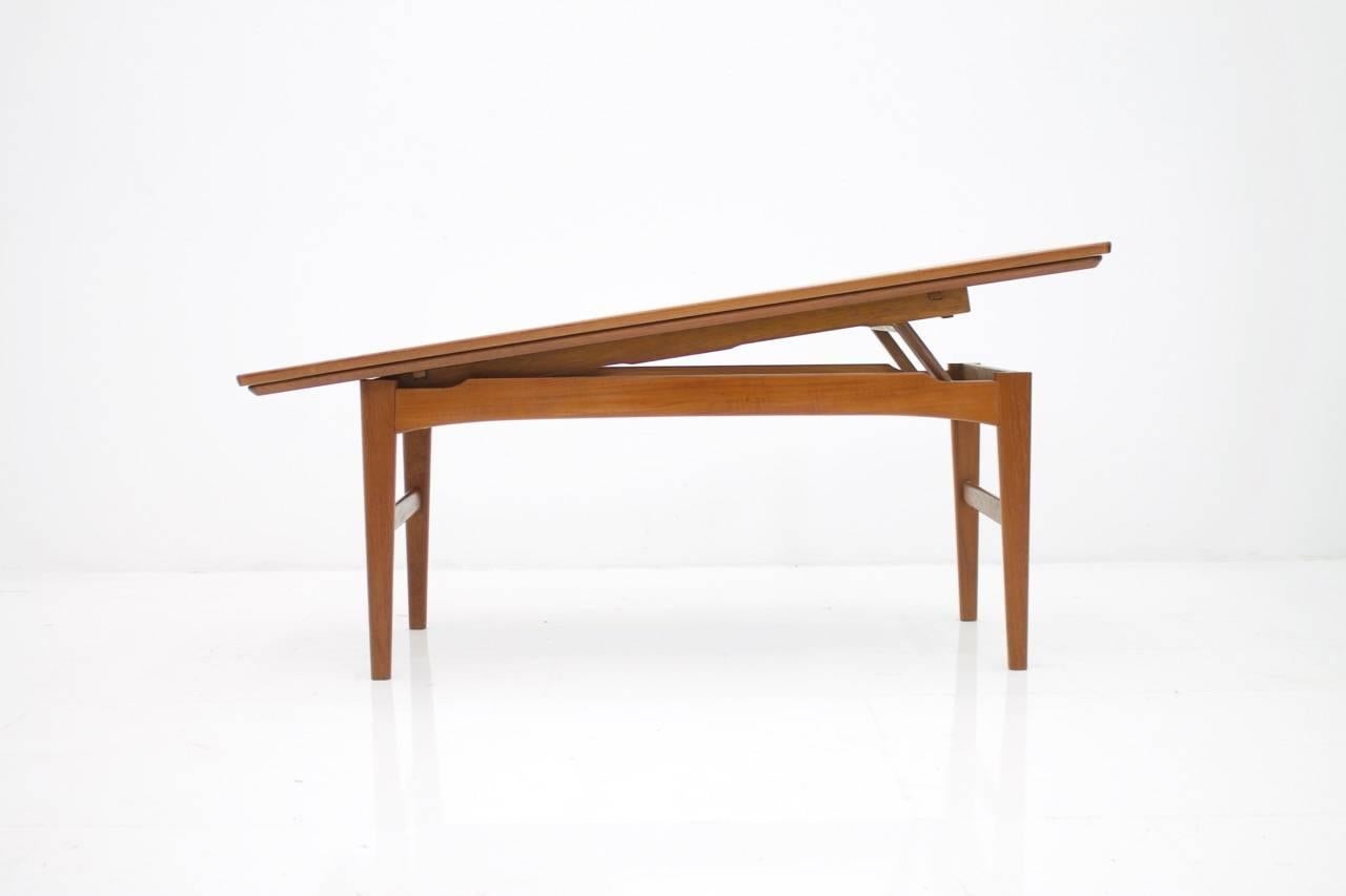 Niels Bach Adjustable Coffee or Dining Table in Teak by Randers, 1960s 1