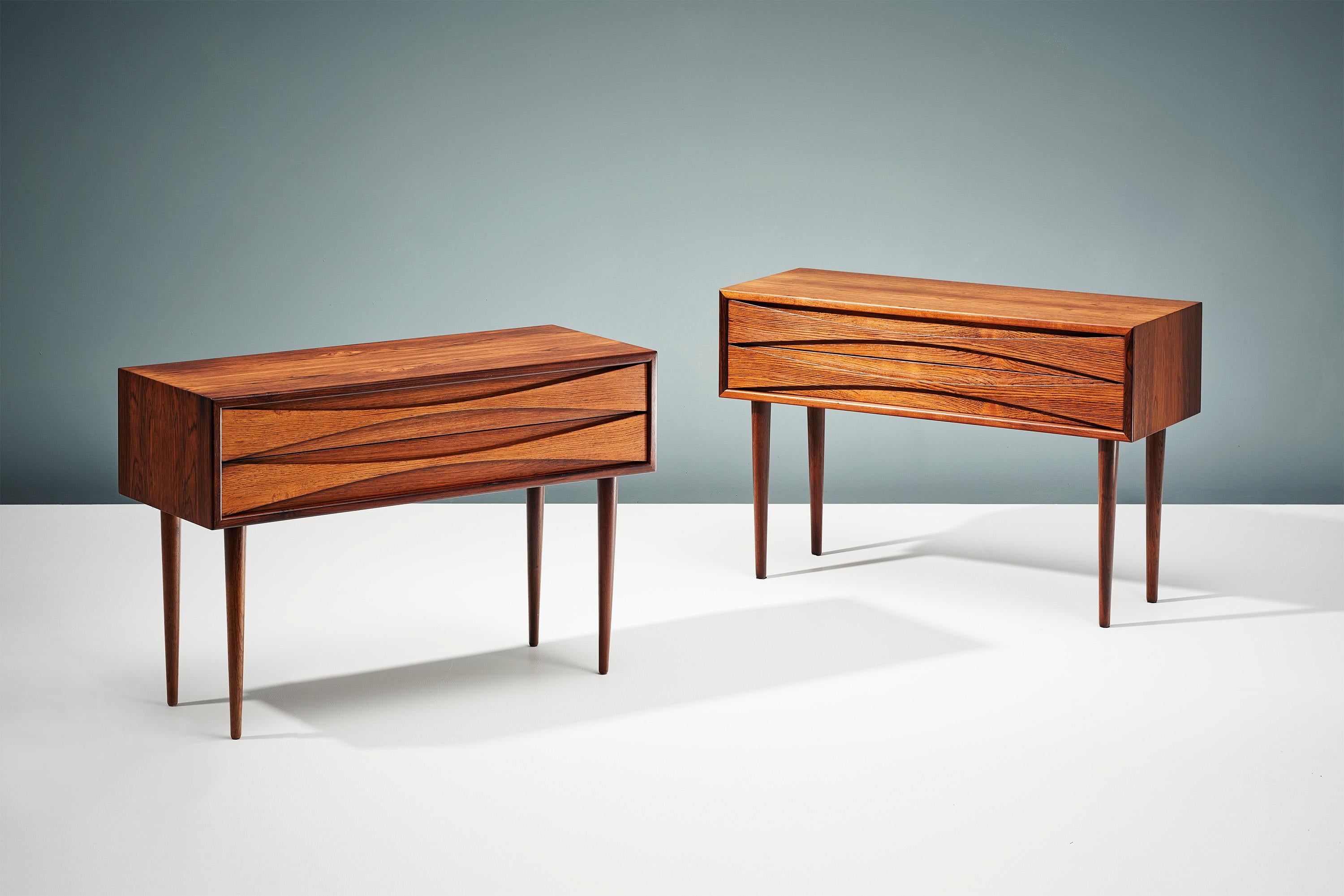Scandinavian Modern Niels Clausen Pair of 1960s Rosewood Bedside Cabinets