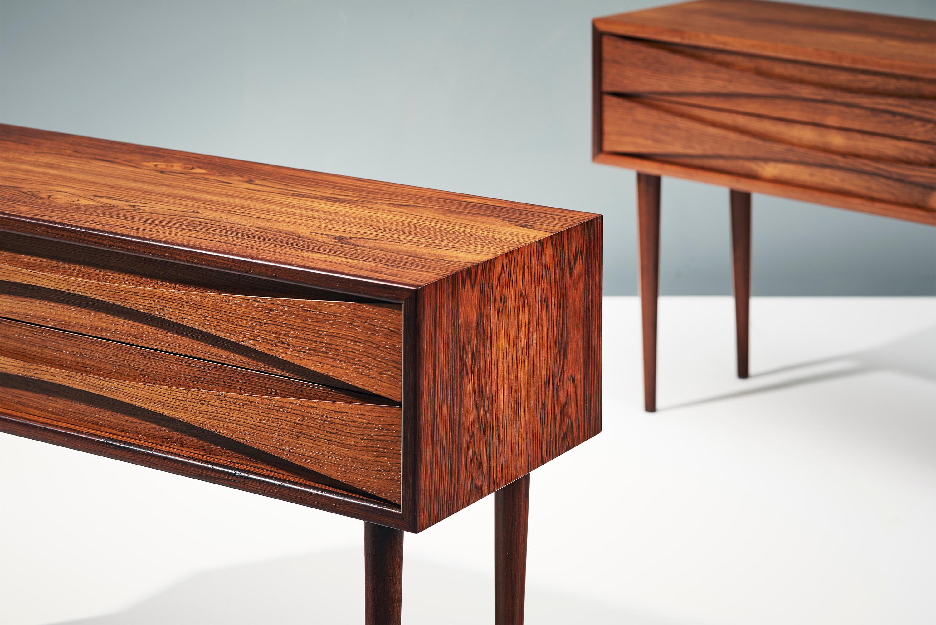 Danish Niels Clausen Pair of 1960s Rosewood Bedside Cabinets