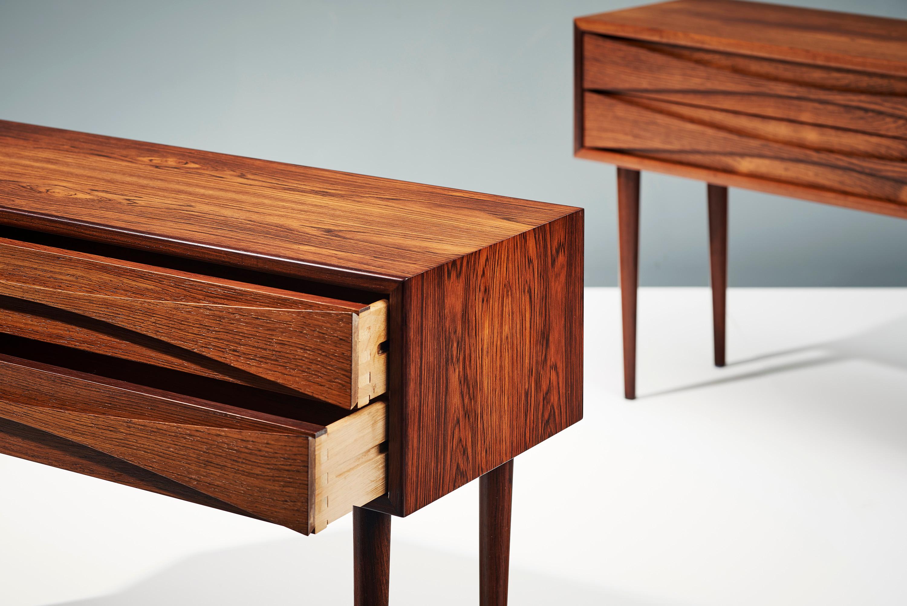 Mid-20th Century Niels Clausen Pair of 1960s Rosewood Bedside Cabinets