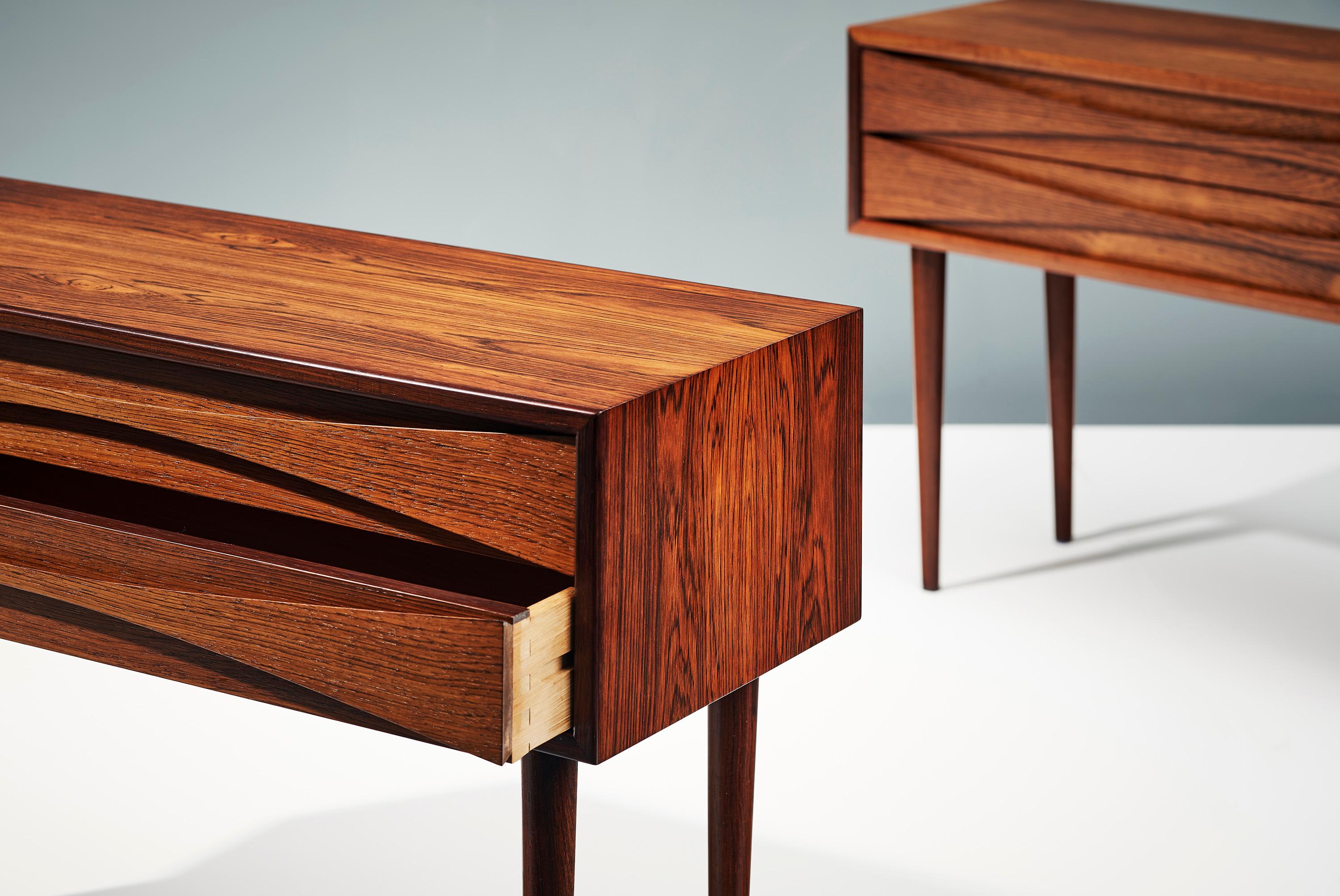 Niels Clausen Pair of 1960s Rosewood Bedside Cabinets 1