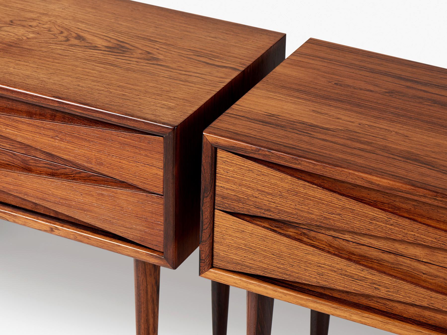 Scandinavian Modern Niels Clausen Pair of 1960s Rosewood Nightstands