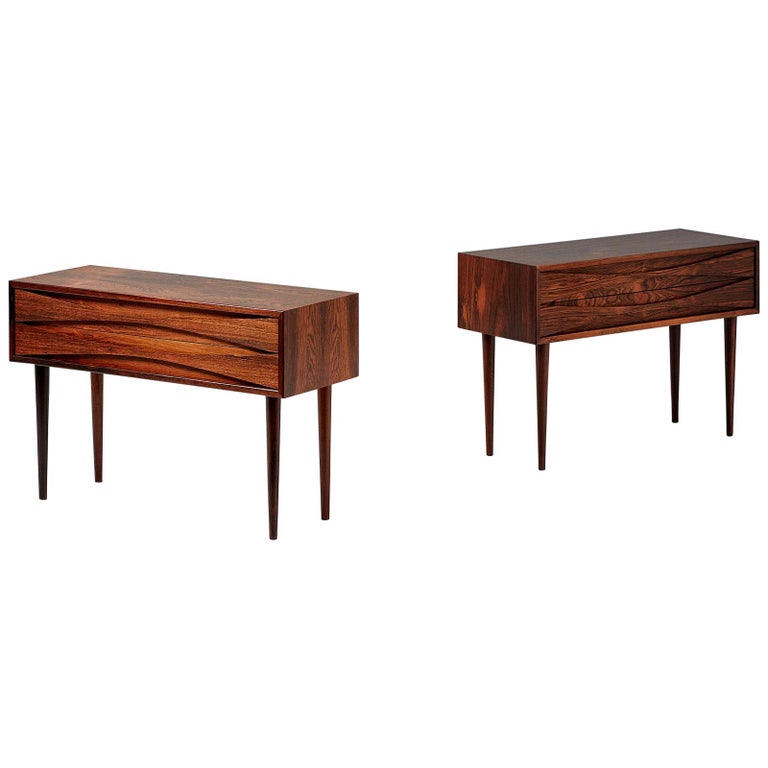 Niels Clausen Pair Of Rosewood Nightstands Circa 1960 For Sale At 1stdibs