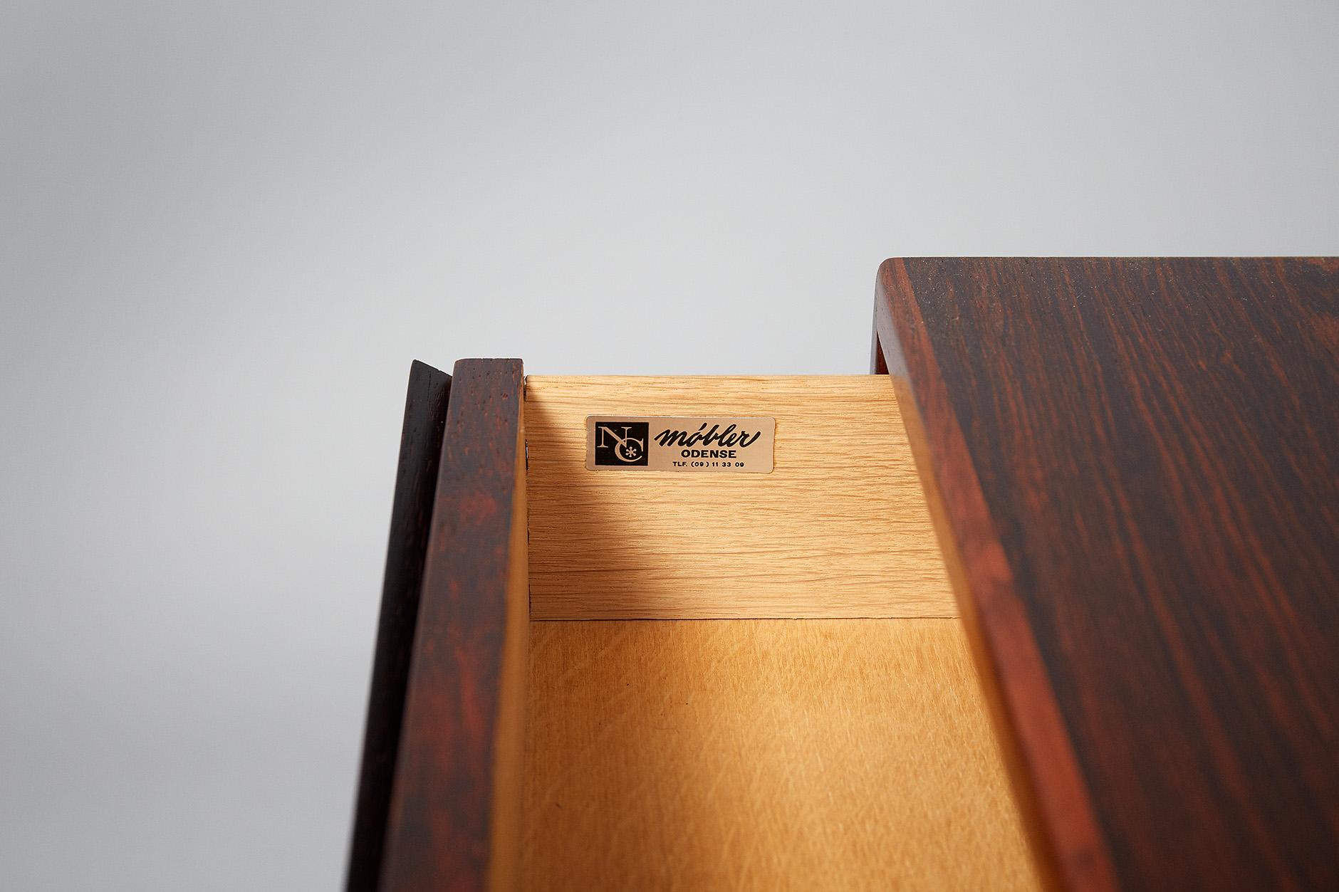 Niels Clausen Rosewood Bedside Cabinet, circa 1960 1