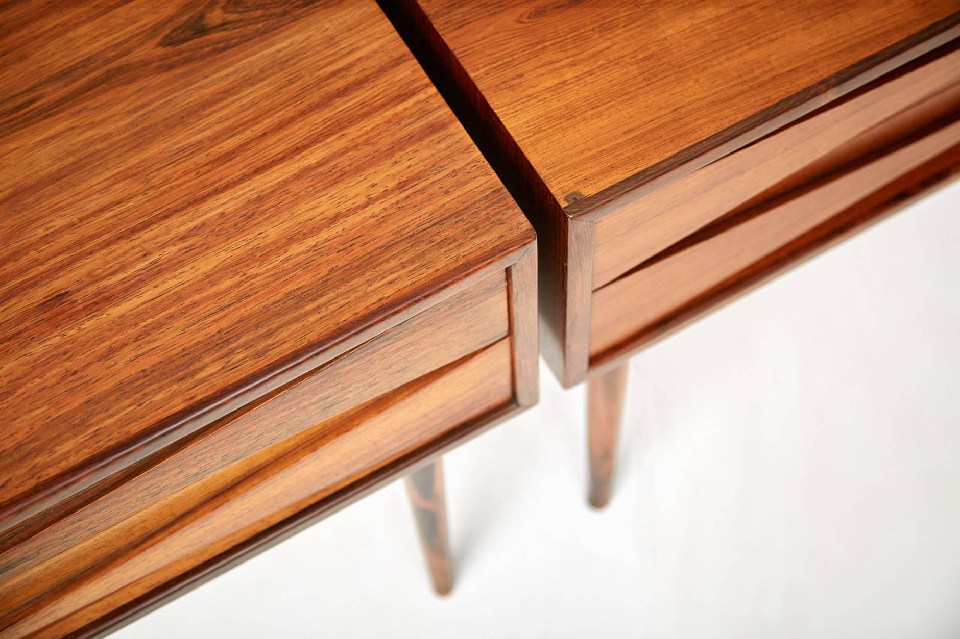 Danish Niels Clausen Rosewood Bedside Cabinets