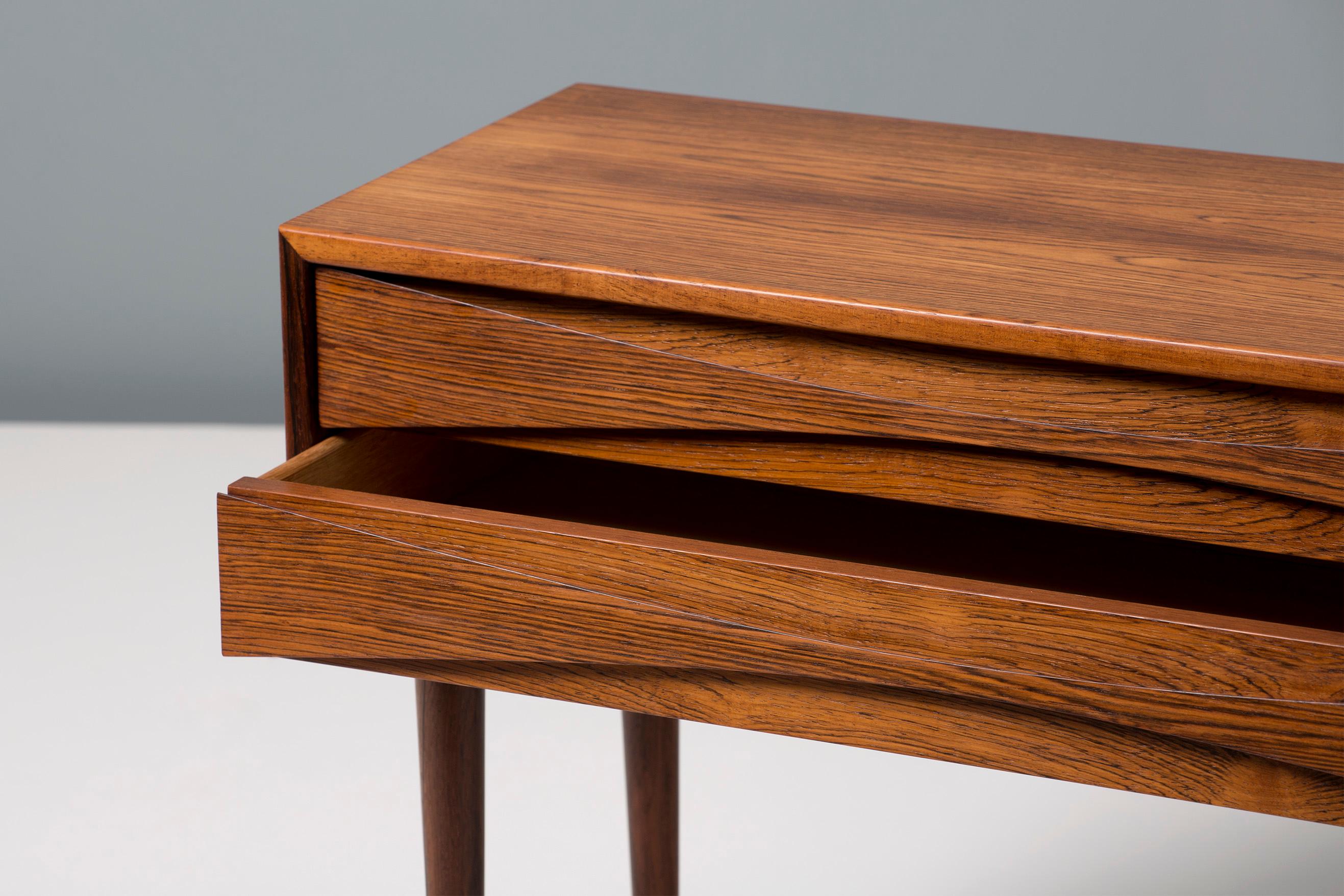 Niels Clausen Rosewood Bedside Cabinets In Good Condition In London, GB