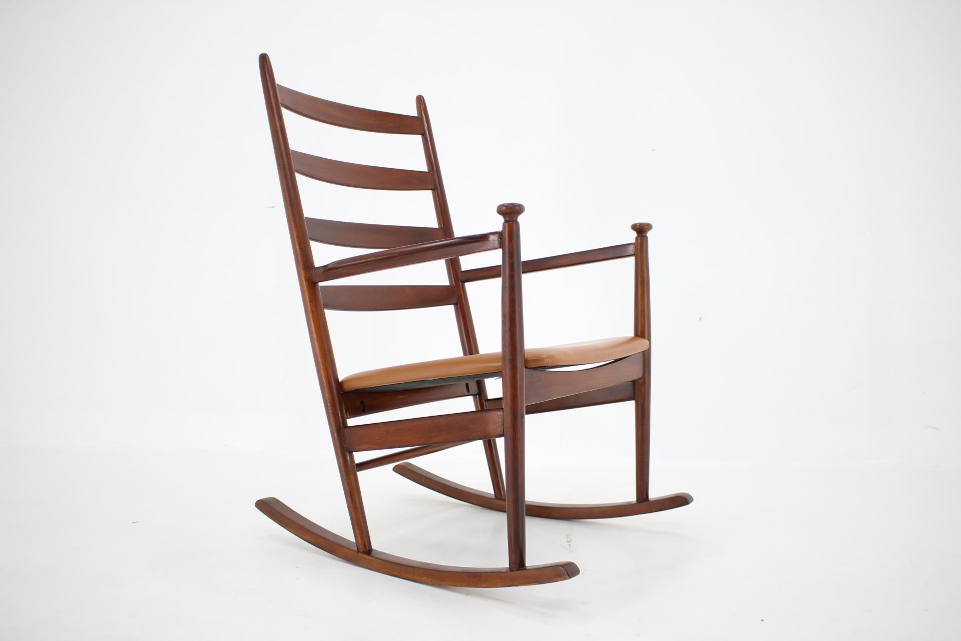 Danish Niels Eilersen Beech Rocking Chair, Denmark 1960s For Sale