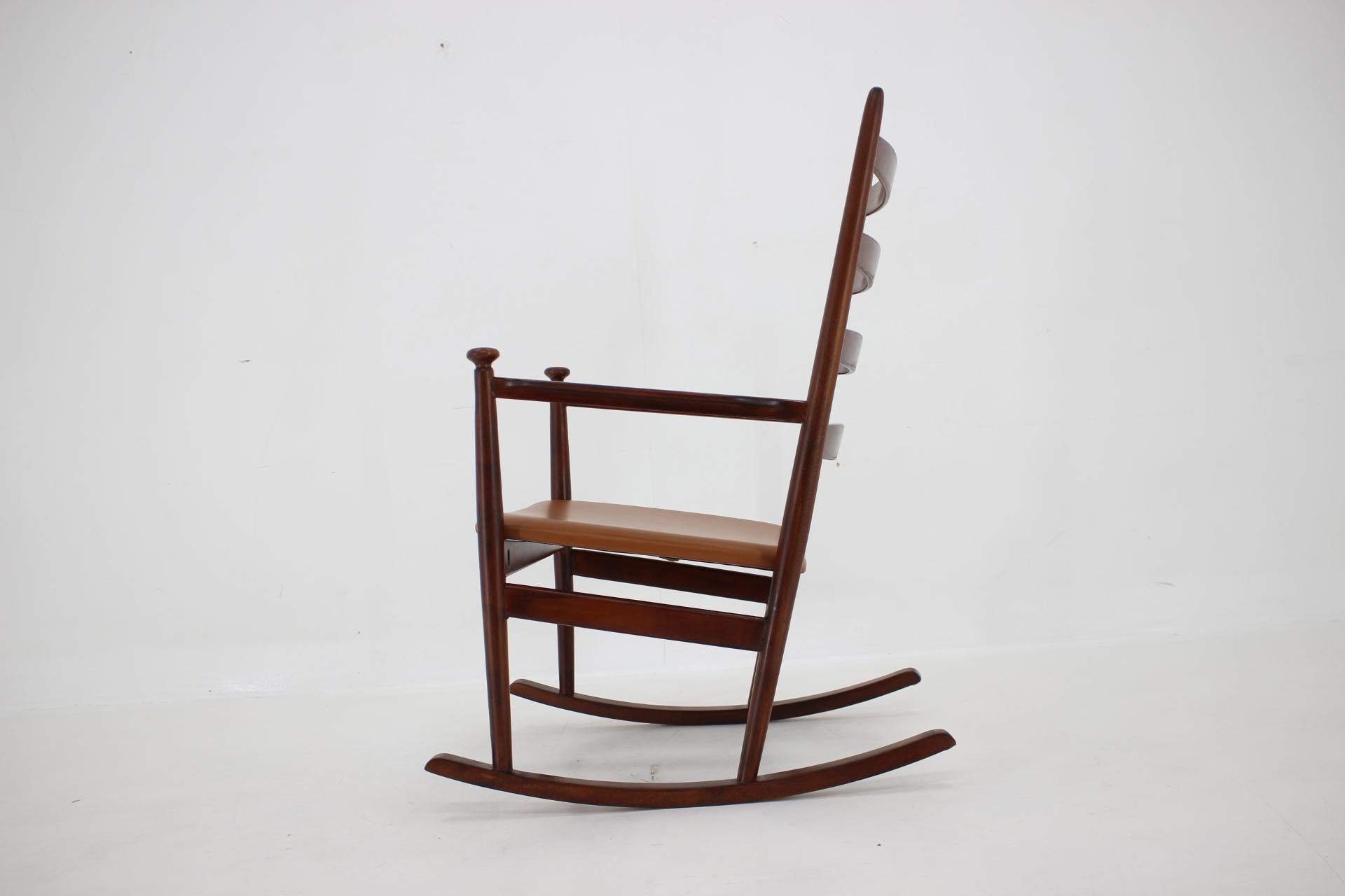 Niels Eilersen Beech Rocking Chair, Denmark 1960s For Sale 2