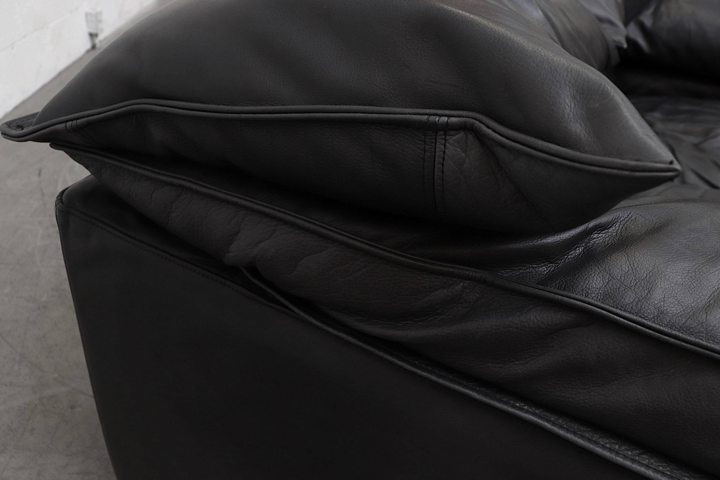 Niels Eilersen Black Leather 'Monza' Sofa 1