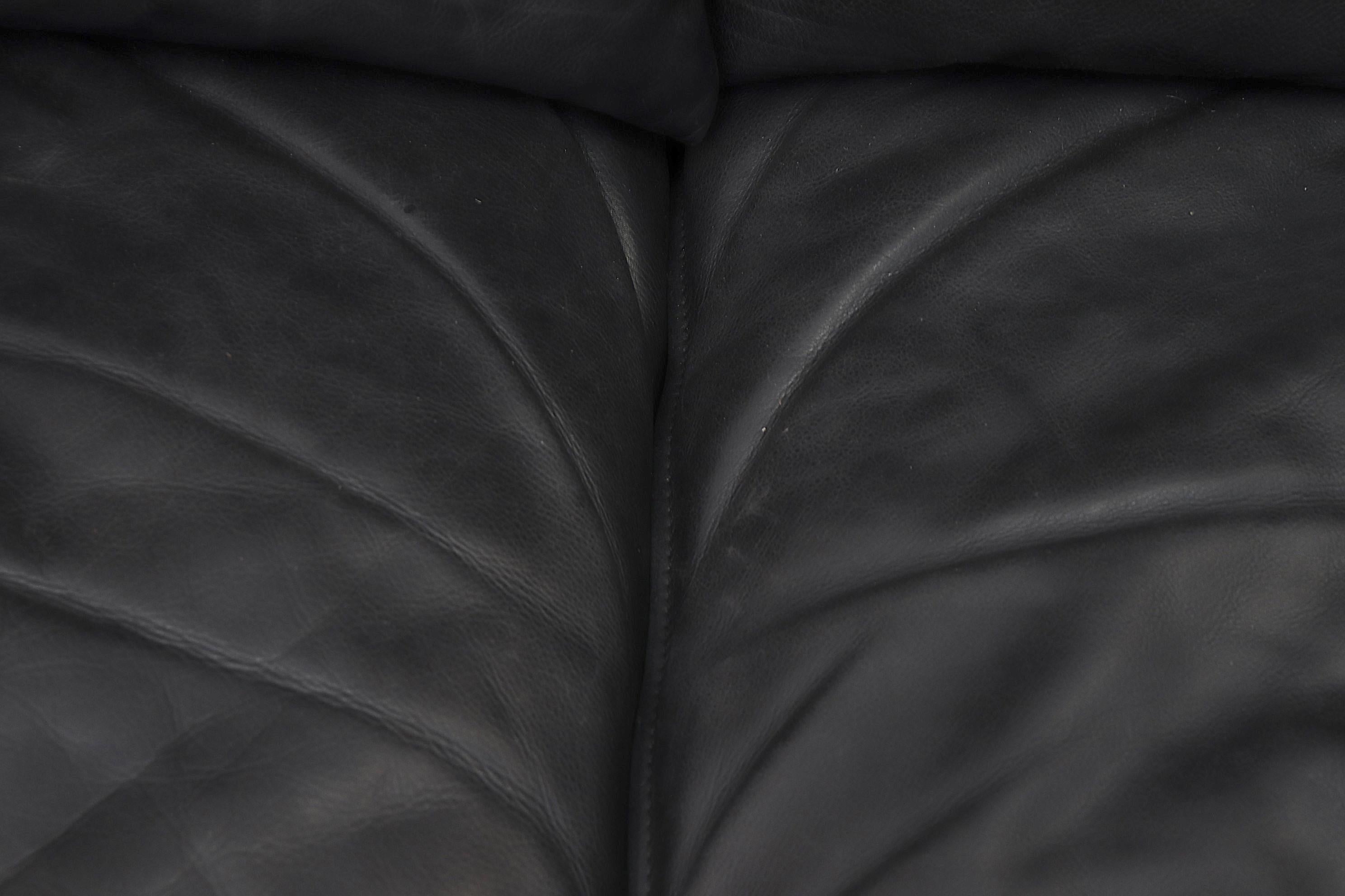 Niels Eilersen Black Leather 'Monza' Sofa 3