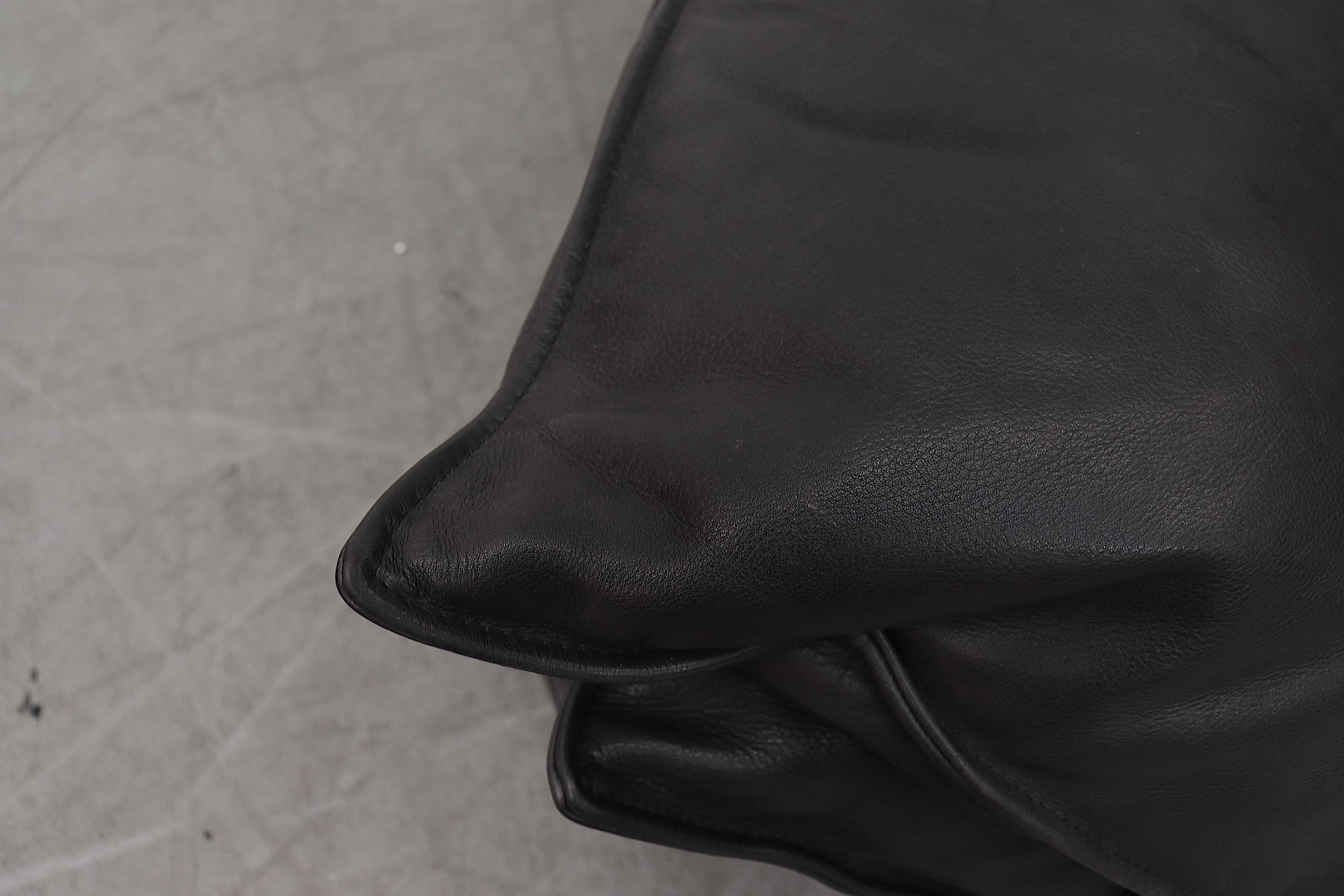 Late 20th Century Niels Eilersen Black Leather 'Monza' Sofa