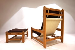 Silla de salón Niels Eilersen con otomana de Peter Ole Schionning, 1970
