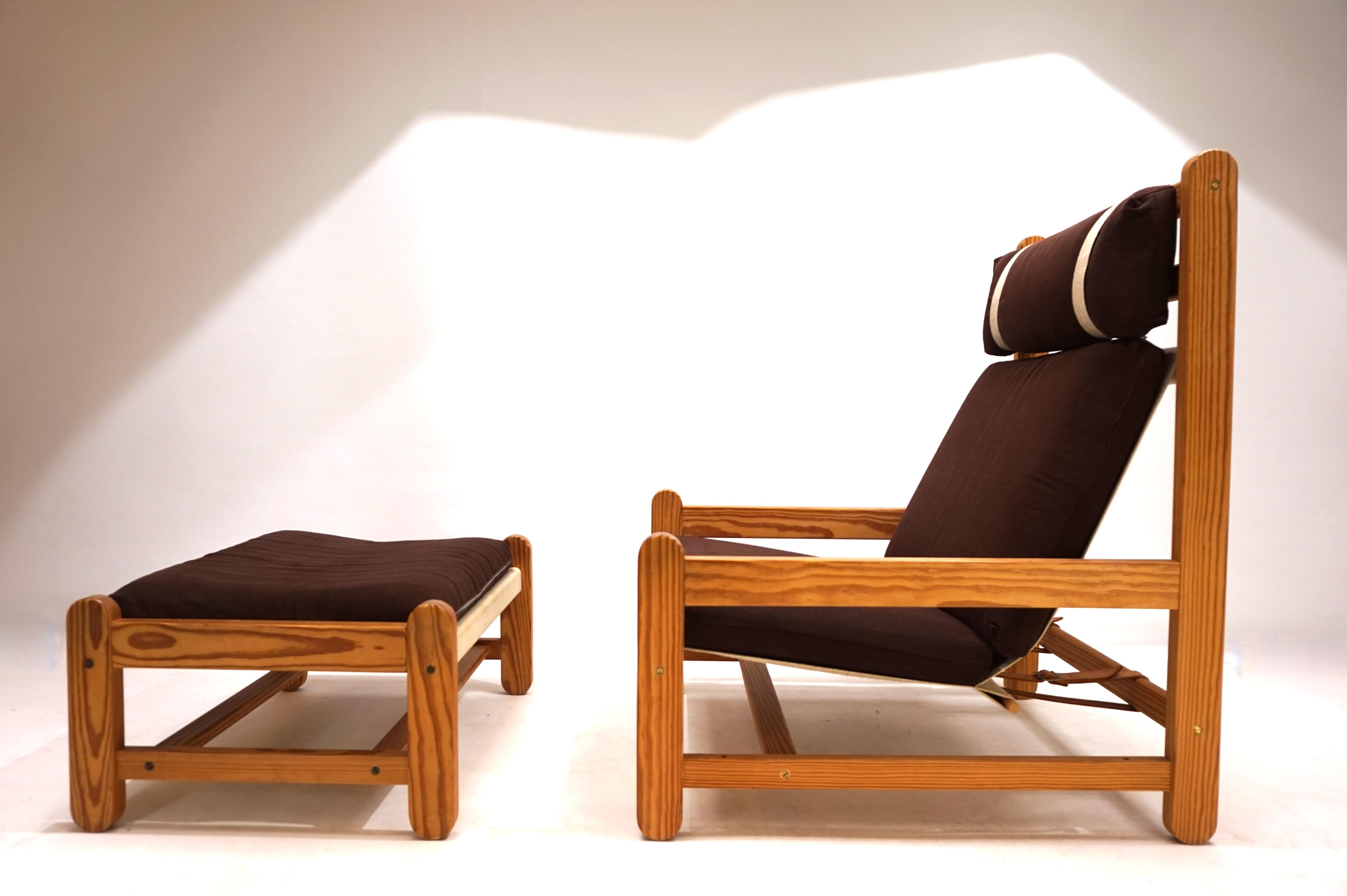 Danish Niels Eilersen lounge chair with Ottoman by Peter Ole Schionning, 1970 For Sale