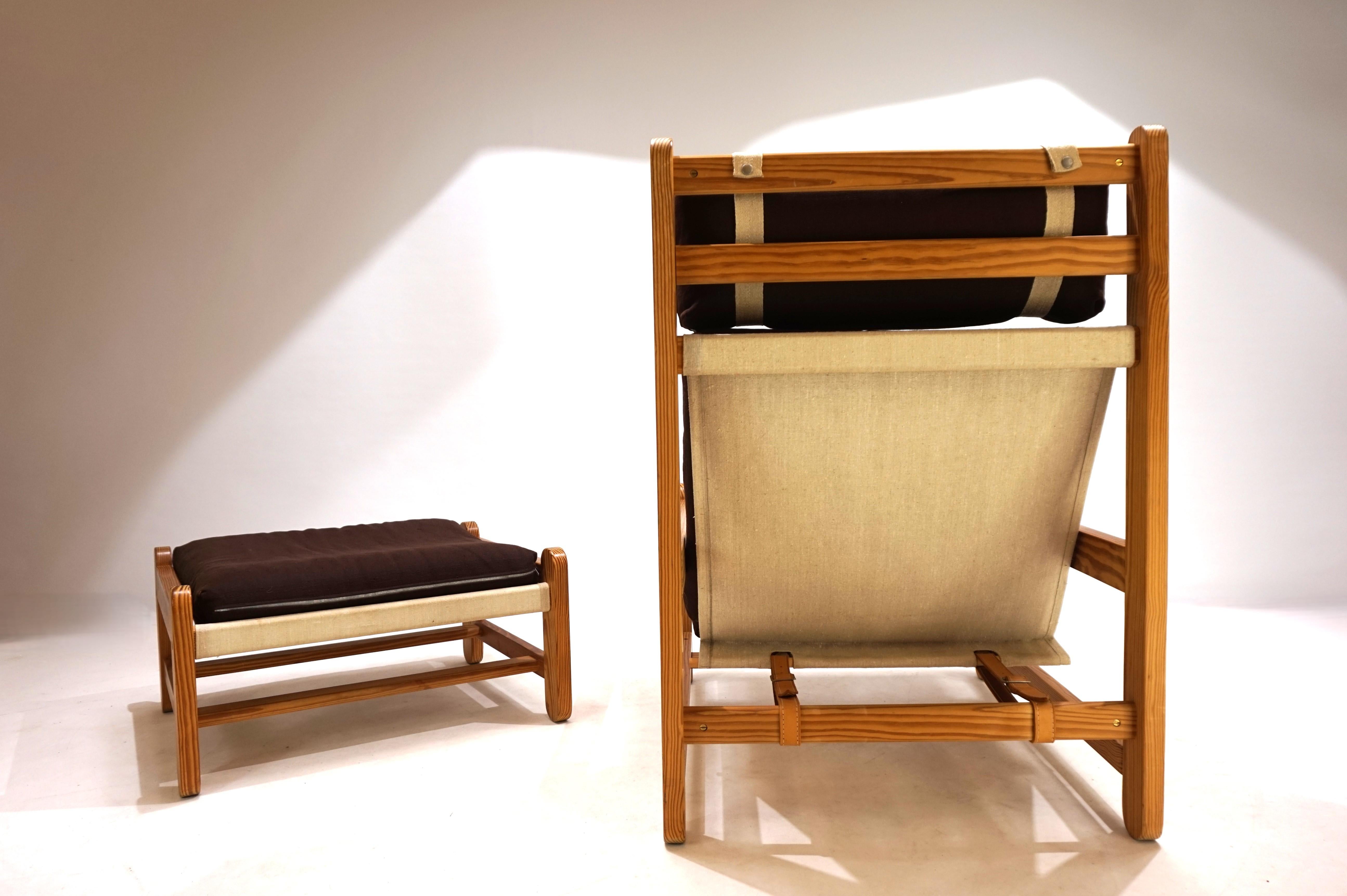 Niels Eilersen lounge chair with Ottoman by Peter Ole Schionning, 1970 For Sale 2