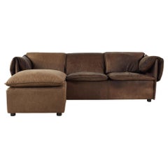 Niels Bendtsen for Niels Eilersen Mid Century Lotus Leather Sofa and Ottoman