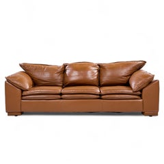 Niels Eilersen Monza Mid Century Danish Leather Three-Seat Sofa