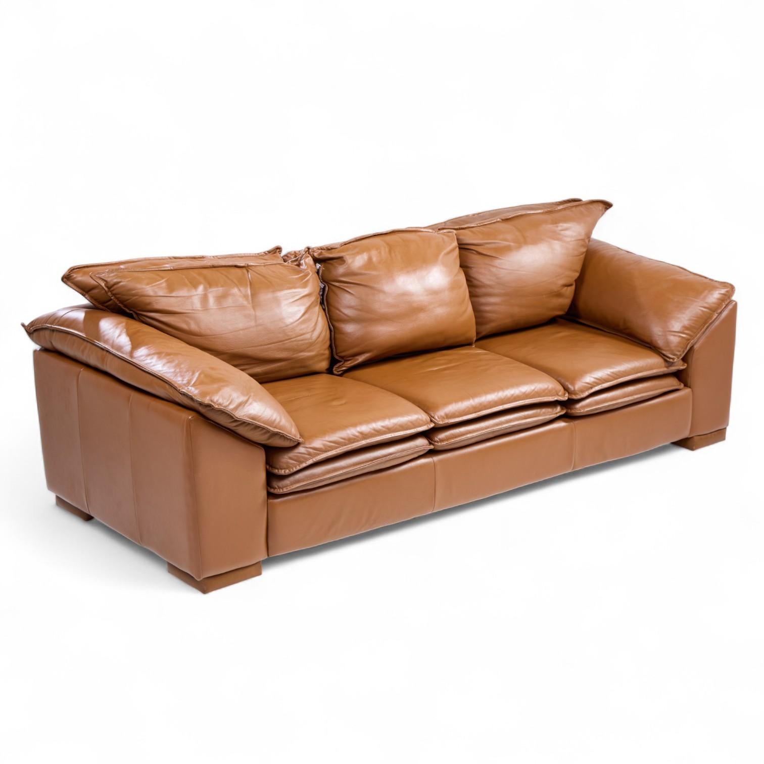 Niels Eilersen Monza Mid Century Danish Leather Three-Seat Sofa en venta 2
