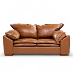 Niels Eilersen Monza Mid Century Danish Leather Two-Seat Loveseat Sofa