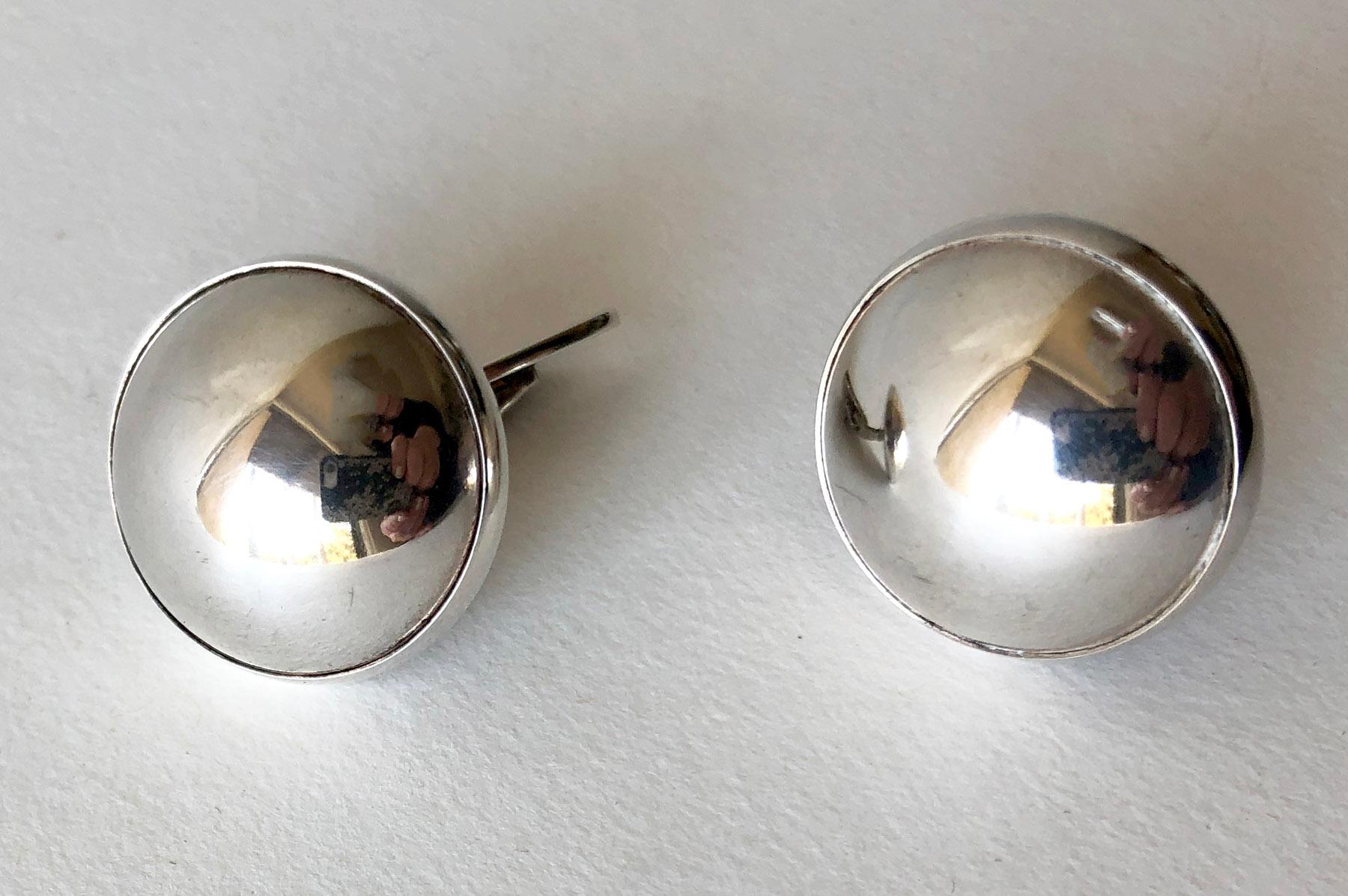 Pair of sterling silver half sphere cufflinks created by Niels Erik From of Denmark.  Cufflinks measure 1