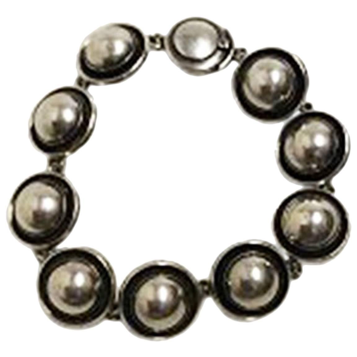 Niels Erik From Sterling Silver Bracelet with Silver Stones