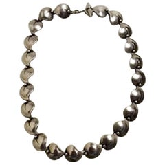 Niels Erik From Sterling Silver Necklace Formed as Small Leaves