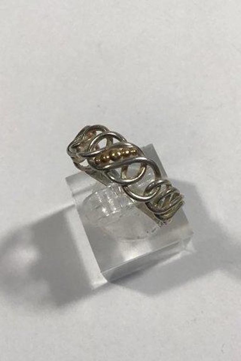 Niels Erik From sterling silver ring gold decoration.

Ring Size 54(US 6 3/4) Weight 2.2 gr/0.07 oz.